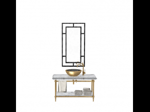luxury basin cabinet model bundel 3D Model