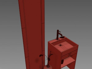 luxury basin cabinet model bundel 3D Model