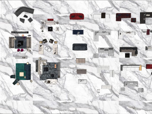 70 boutique living room luxury modern sofa bundle Modelo 3D