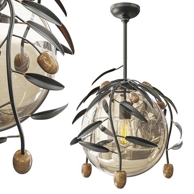 arteriors olive branch pendant Model 3D .c4d .max .obj .3ds .fbx .stl .blend 