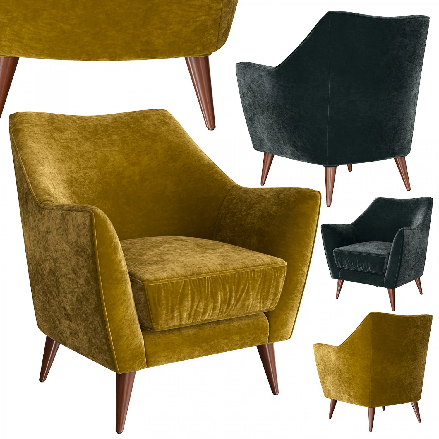 sevensedie split armchair 3D Model .c4d .max .obj .3ds .fbx .stl .blend