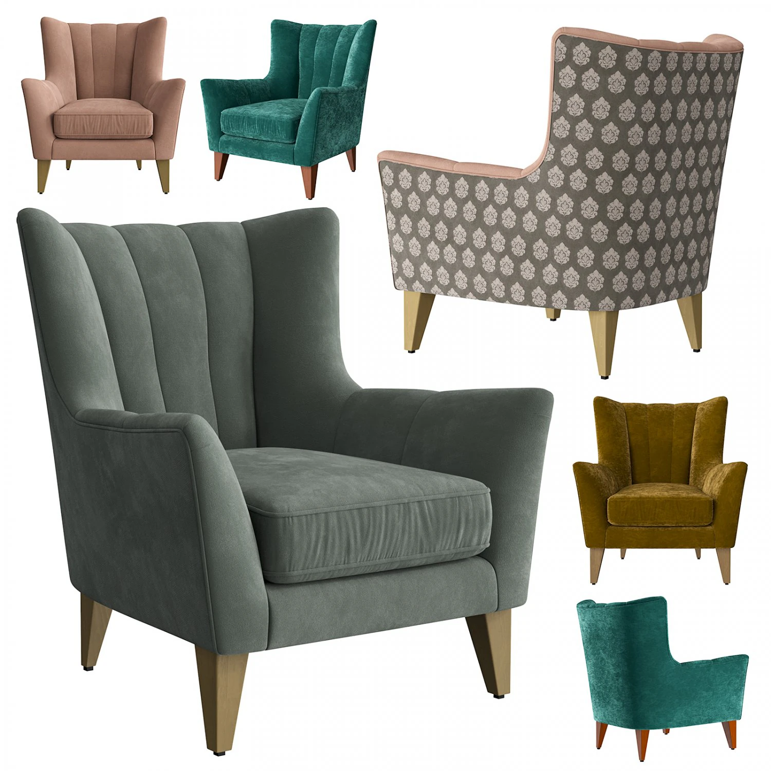 parker knoll shoreditch chair 3D Model .c4d .max .obj .3ds .fbx .stl .blend 