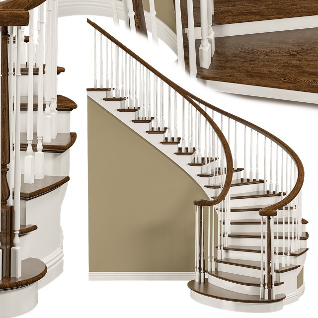 classic staircase 3D 모델 .c4d .max .obj .3ds .fbx .stl .blend 