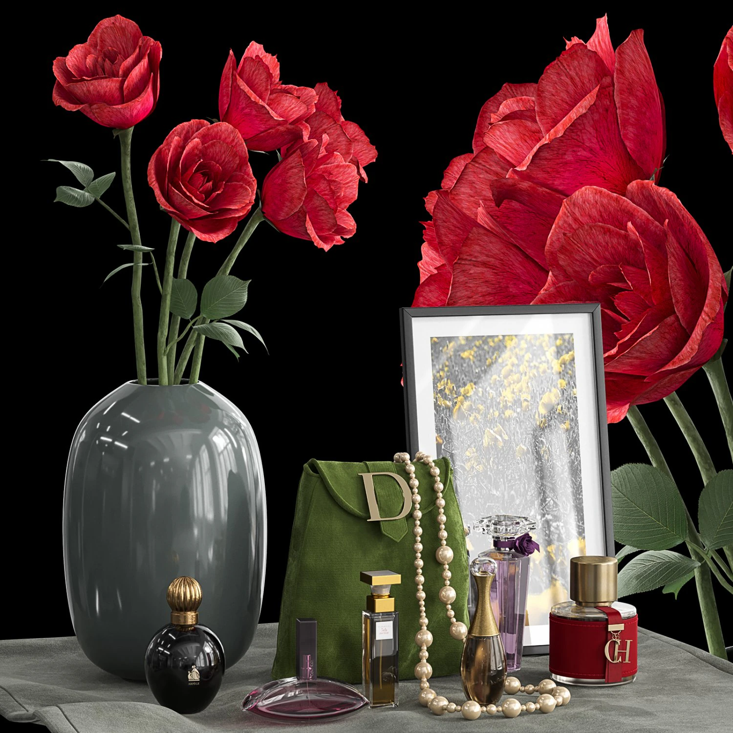 womens decorative set 3D Model .c4d .max .obj .3ds .fbx .stl .blend 