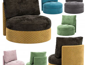 chaise ronde à oreilles Modèle 3D