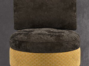 wing round chair 3D 模型