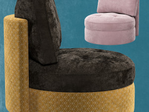 wing round chair 3D 模型