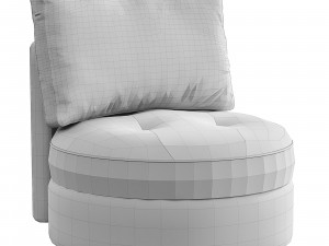 wing round chair 3D 模型