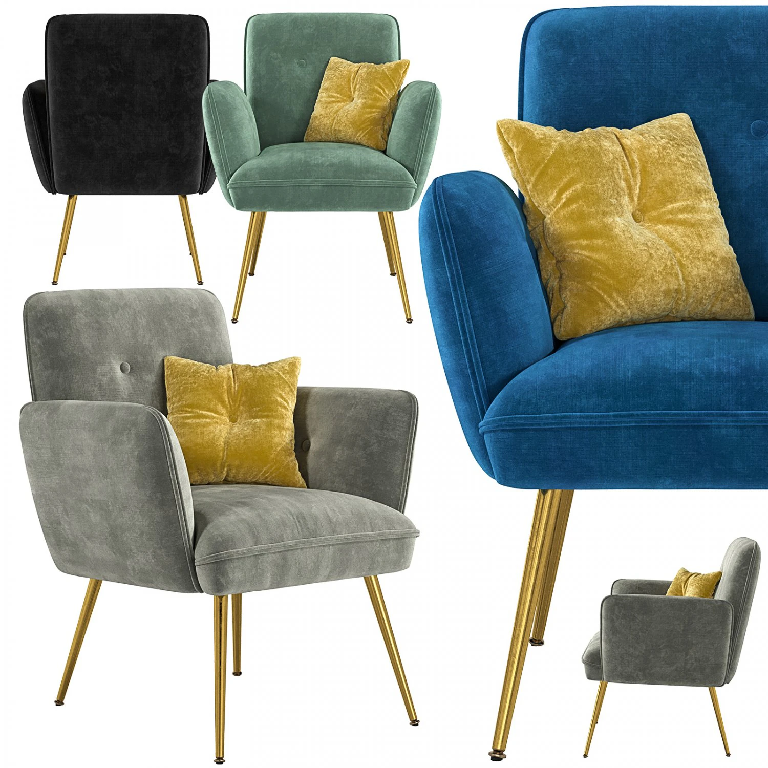 nelda chair 3D Model .c4d .max .obj .3ds .fbx .stl .blend 