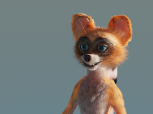 character raccoon in low-poly model cartoon-style 3D 모델