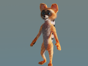 character raccoon in low-poly model cartoon-style 3D Модель