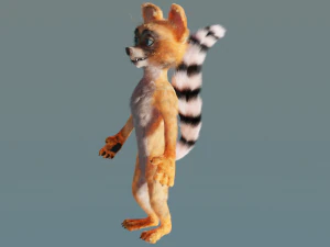 character raccoon in low-poly model cartoon-style 3D Model