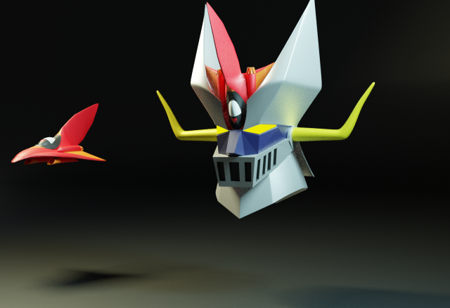 great mazinger head 3d low-poly Model 3D .c4d .max .obj .3ds .fbx .stl .blend 