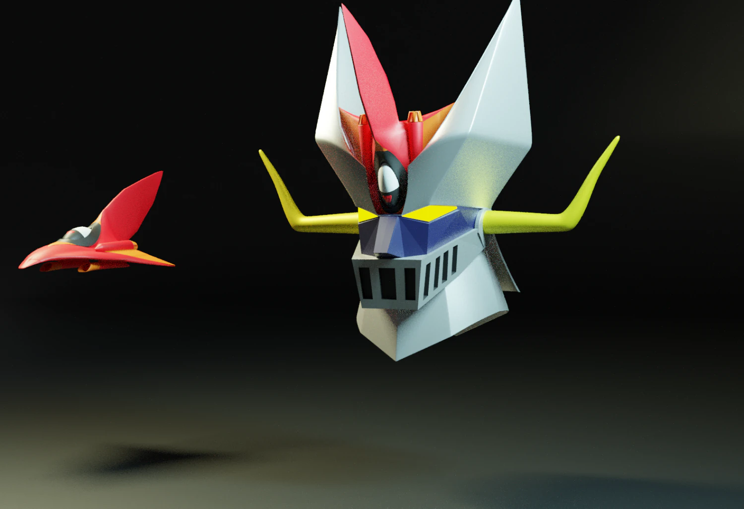 great mazinger head 3d low-poly 3D Model .c4d .max .obj .3ds .fbx .stl .blend