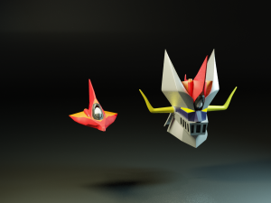 great mazinger head 3d low-poly Model 3D