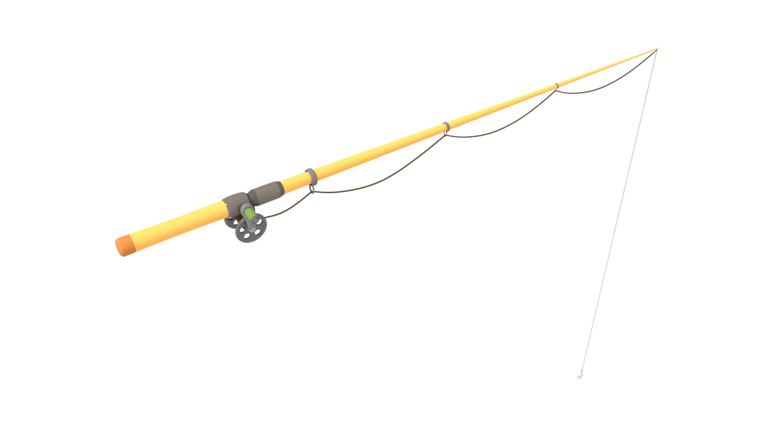 fishing pole 3D Model .c4d .max .obj .3ds .fbx .stl .blend