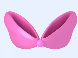 busur kepala merah muda Model 3D