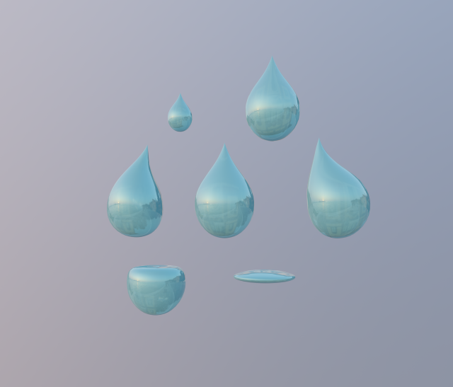droplet with shapes 3D मॉडल .c4d .max .obj .3ds .fbx .stl .blend 