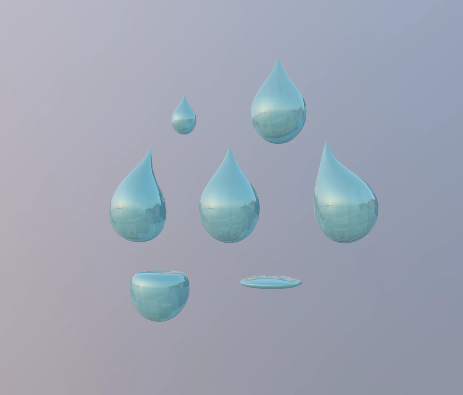 droplet with shapes 3D Model .c4d .max .obj .3ds .fbx .stl .blend 