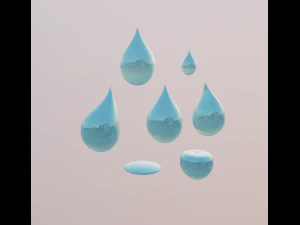 droplet with shapes 3D Model