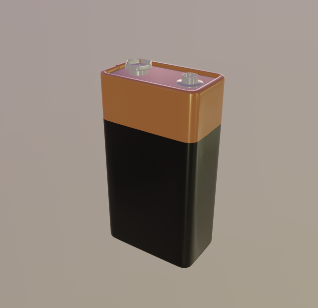 9 volt battery 3D Model .c4d .max .obj .3ds .fbx .stl .blend 