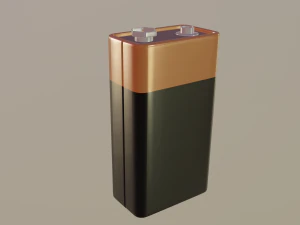 9 volt battery 3D Model