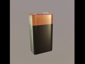 9 volt battery 3D Model