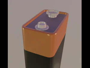 9 volt battery 3D Model