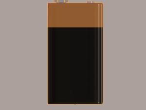 9 volt battery 3D Model
