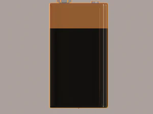 9 volt battery 3D Model