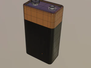 9 volt battery 3D Model