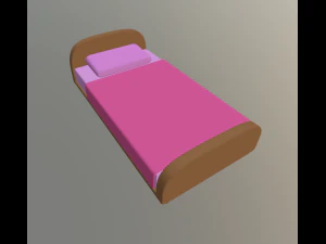 Cartoon-Bett 3D Modell