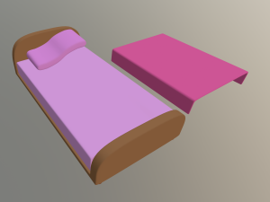 cartoon bed Modelo 3D