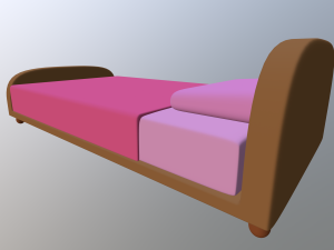 cartoon bed Modelo 3D