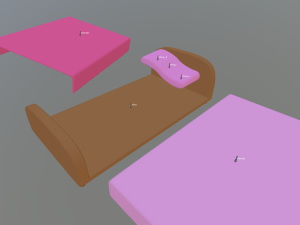 cartoon bed Modelo 3D