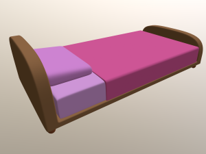 cartoon bed Modelo 3D