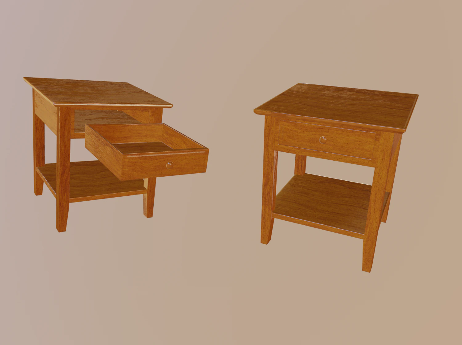 bedside table 3D Model .c4d .max .obj .3ds .fbx .stl .blend 