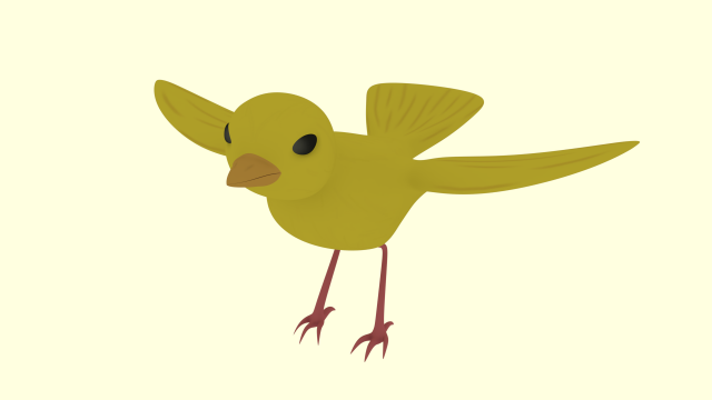 yellow bird 3Dモデル .c4d .max .obj .3ds .fbx .stl .blend 