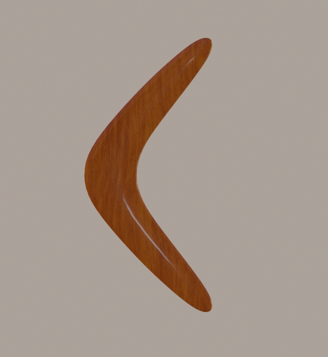 boomerang 3D Model .c4d .max .obj .3ds .fbx .stl .blend 
