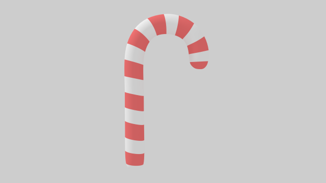 candy cane 3D Модель .c4d .max .obj .3ds .fbx .stl .blend