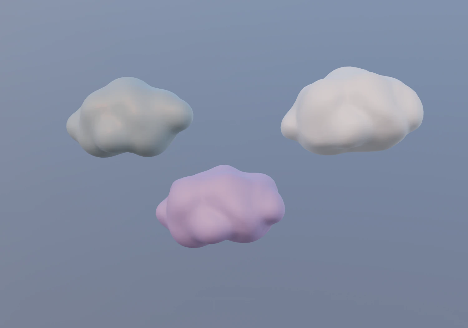 clouds - three different 3D Model .c4d .max .obj .3ds .fbx .stl .blend 