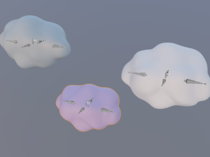 clouds - three different 3D Model