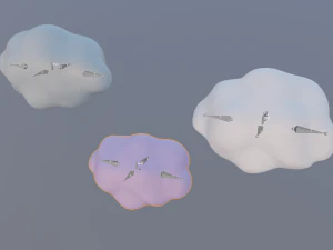 clouds - three different 3D Model