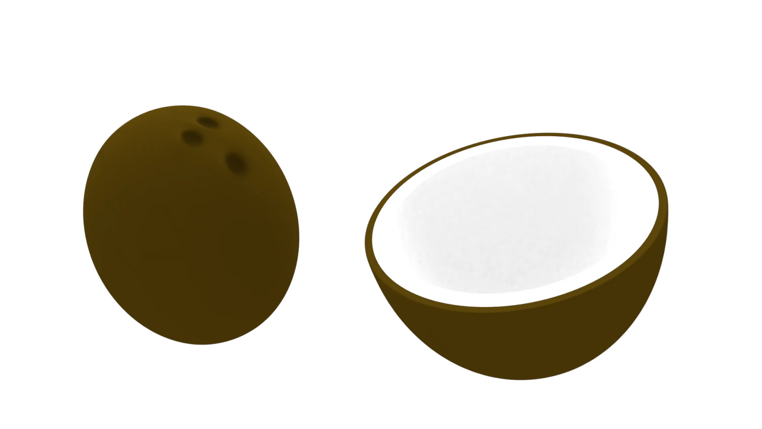 coconut and coconut open 3D Model .c4d .max .obj .3ds .fbx .stl .blend 