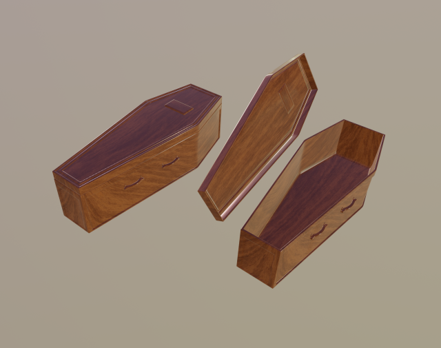 coffin Model 3D .c4d .max .obj .3ds .fbx .stl .blend 
