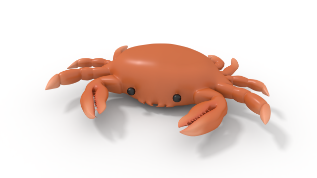crab rigged orange Modèle 3D .c4d .max .obj .3ds .fbx .stl .blend 
