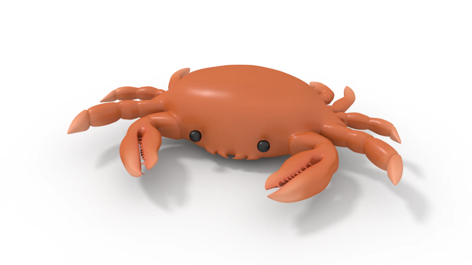 crab rigged orange 3D Model .c4d .max .obj .3ds .fbx .stl .blend 