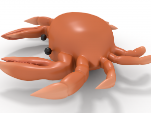 crab rigged orange Modèle 3D
