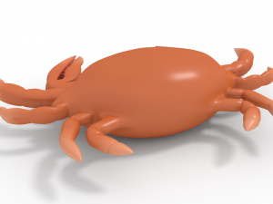crab rigged orange Modèle 3D