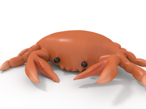 crab rigged orange Modèle 3D